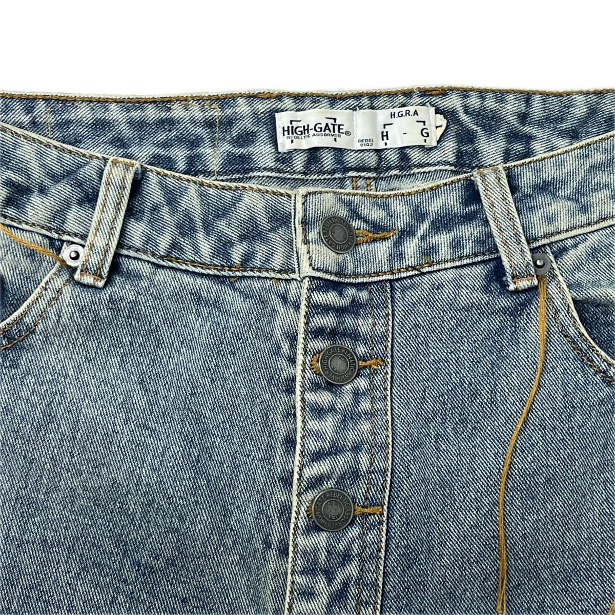 デニムパンツ HIGH-GATE 0408 ダブルニーデニムパンツ H19 G46