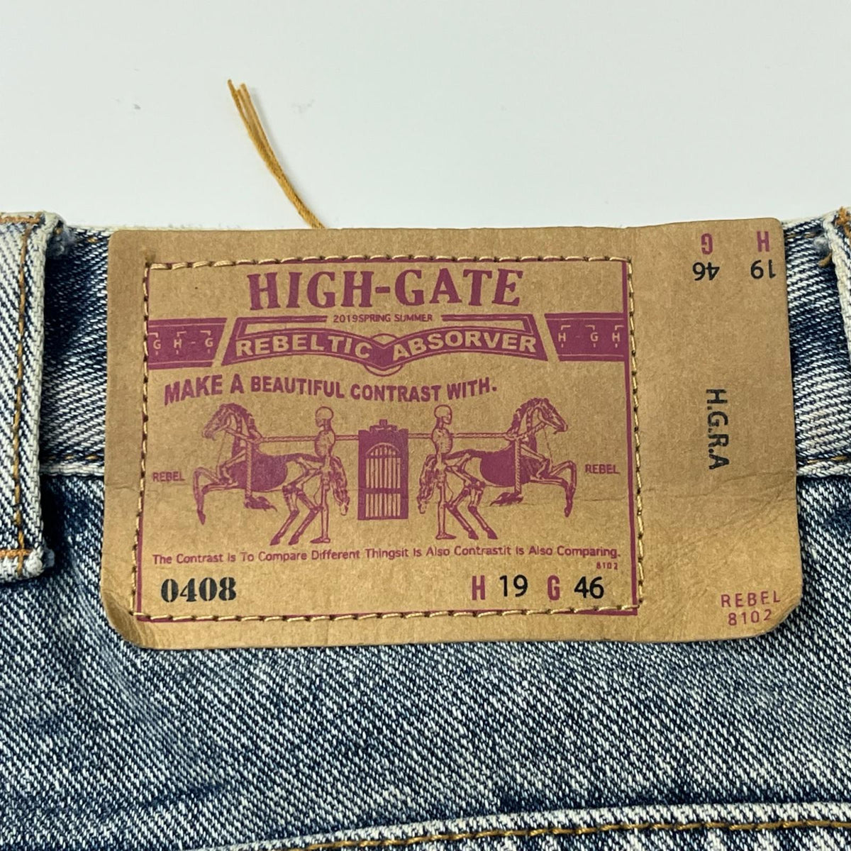 デニムパンツ HIGH-GATE 0408 ダブルニーデニムパンツ H19 G46