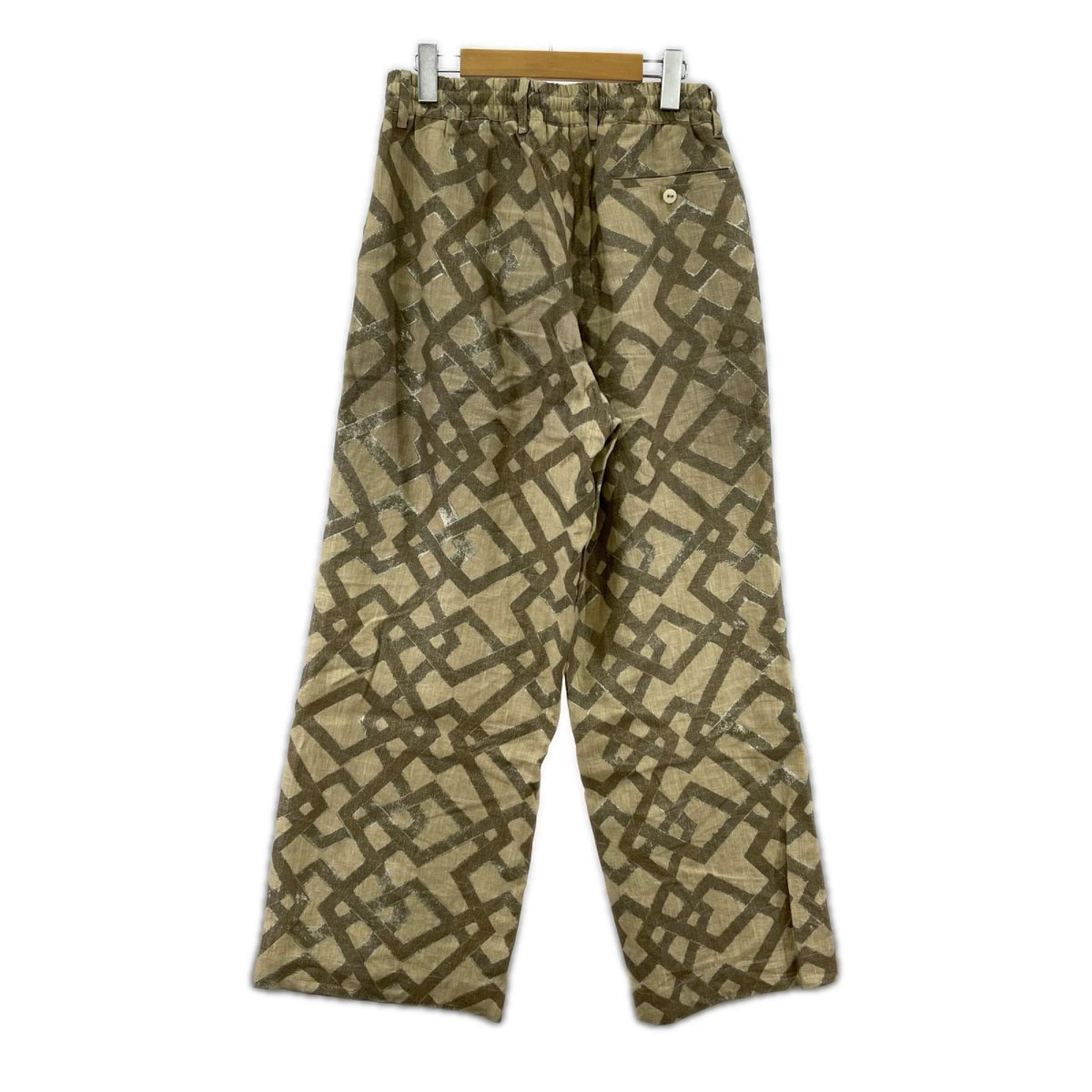 パンツ PERIOD FEATURES Linen Silkscreen Pants ベージュ