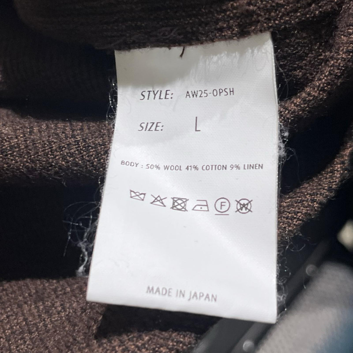 長袖シャツ ENCOMING 25AW ウールオープンカラー長袖シャツ