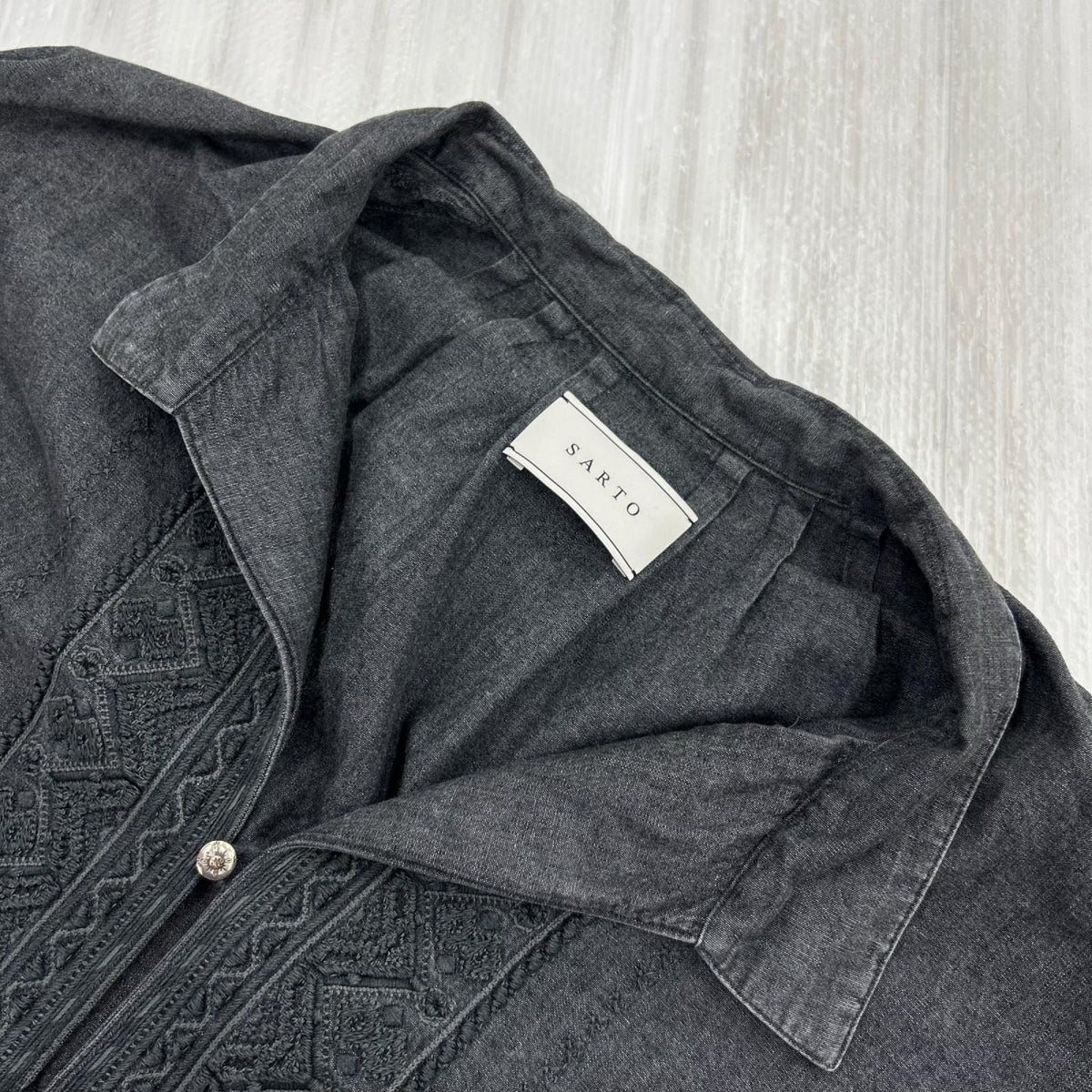 長袖シャツ SARTO EMBROIDERY PULL OVER SHIRT L グレー