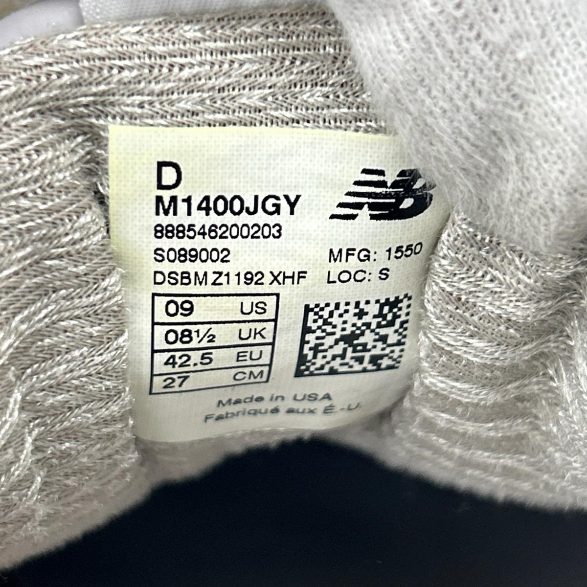 スニーカー NEW BALANCE M1400JGY グレー (27) 27cm (US9 UK8 1/2 EU44) グレー