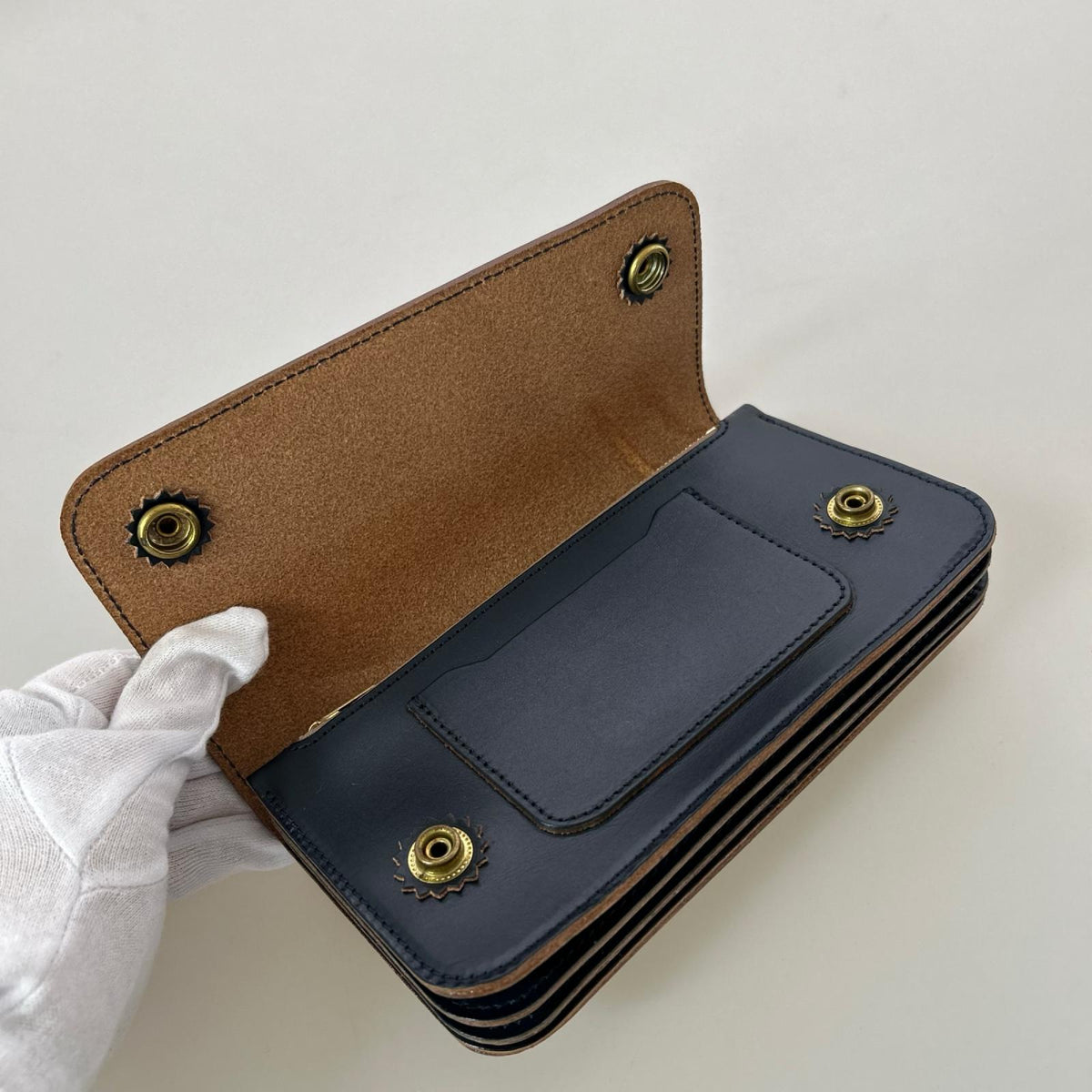 長財布 MADE IN GM JAPAN アコーディオンロングウォレット ネイビー