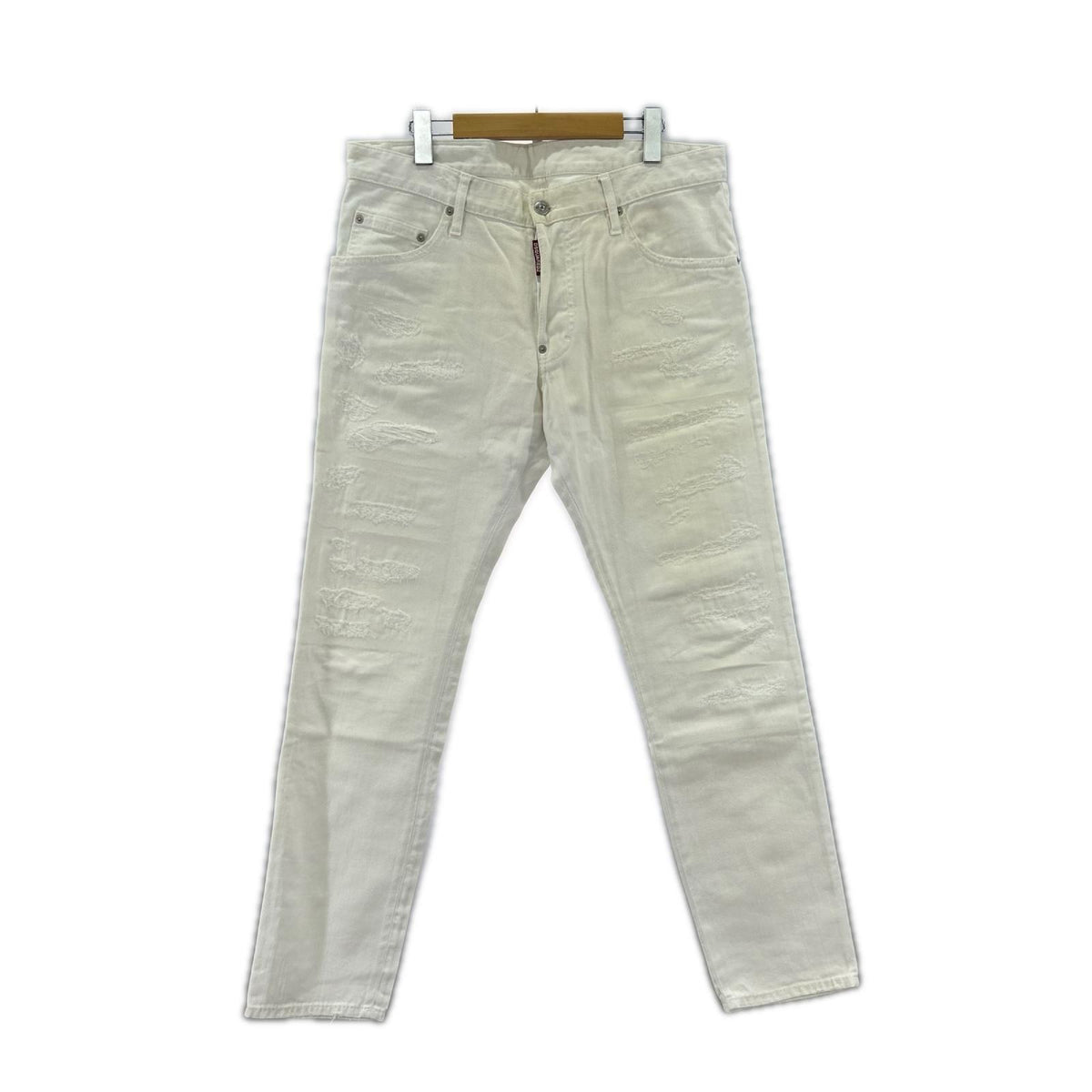 デニムパンツ DSQUARED2 21SS リペア加工ホワイトデニムパンツ 50 白 50 ホワイト