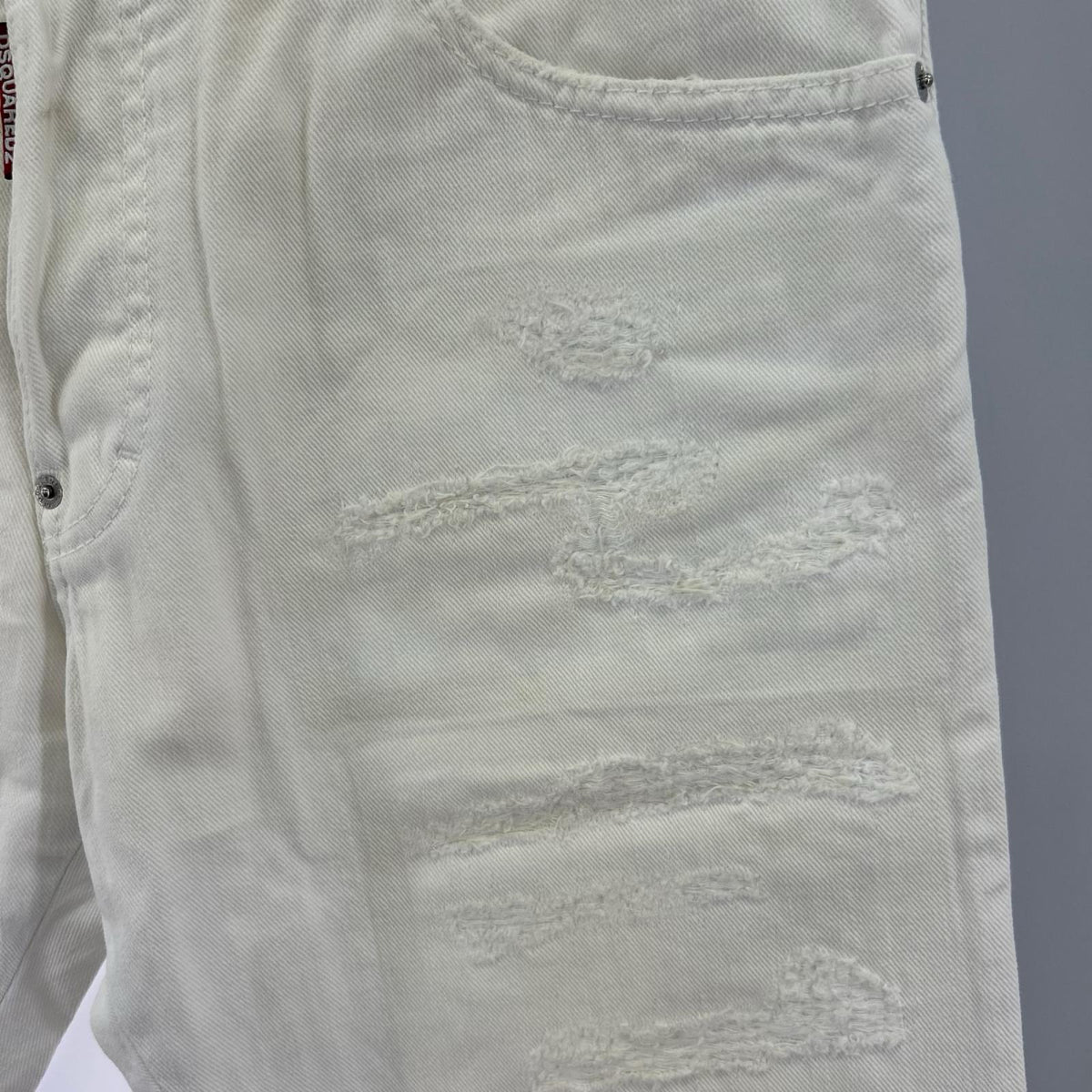 デニムパンツ DSQUARED2 21SS リペア加工ホワイトデニムパンツ 50 白 50 ホワイト