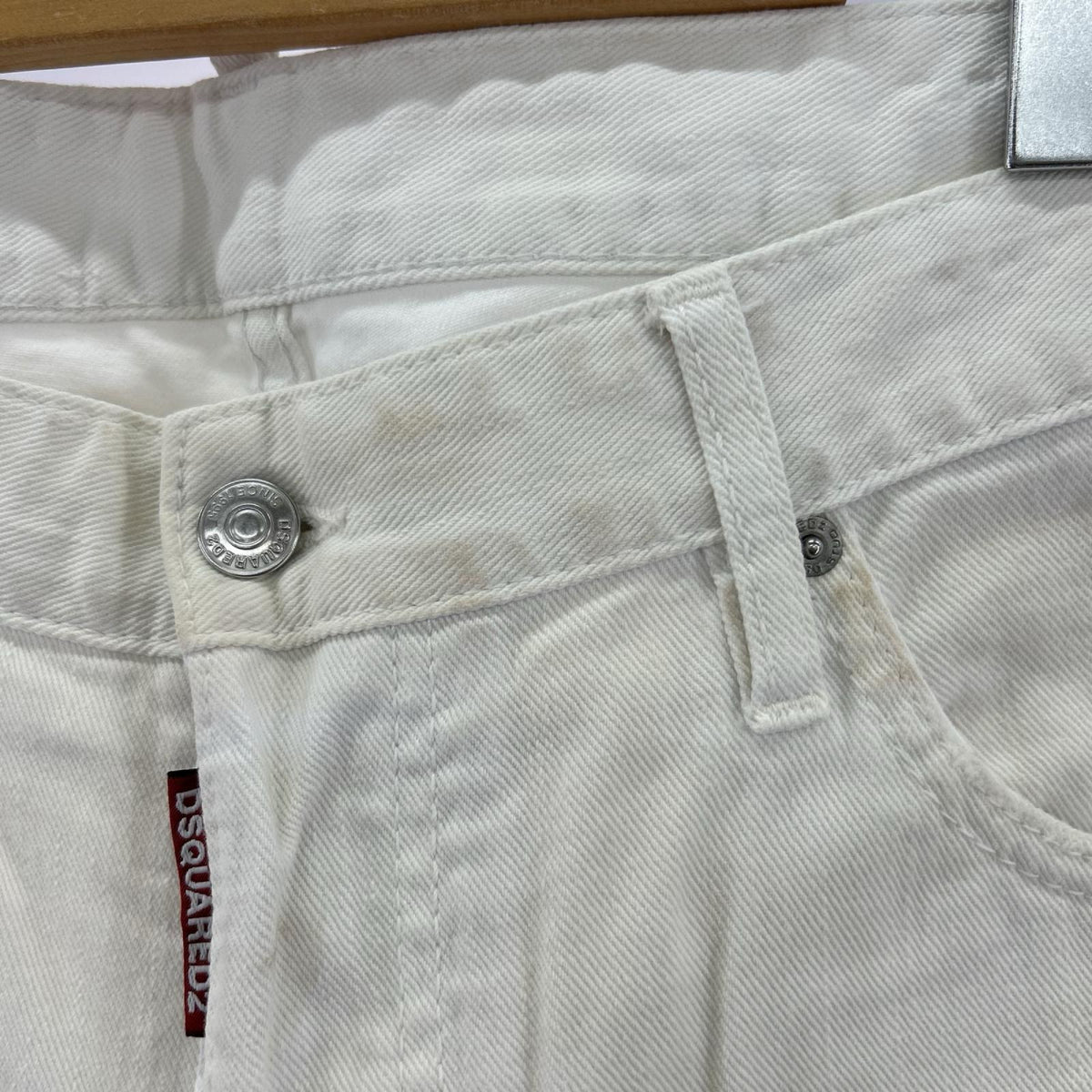 デニムパンツ DSQUARED2 21SS リペア加工ホワイトデニムパンツ 50 白 50 ホワイト