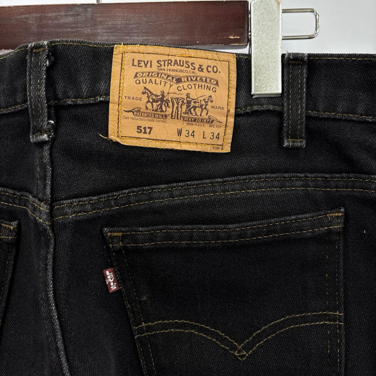 デニムパンツ USA製 90s 517-2059 先染めストレッチデニム ブラック