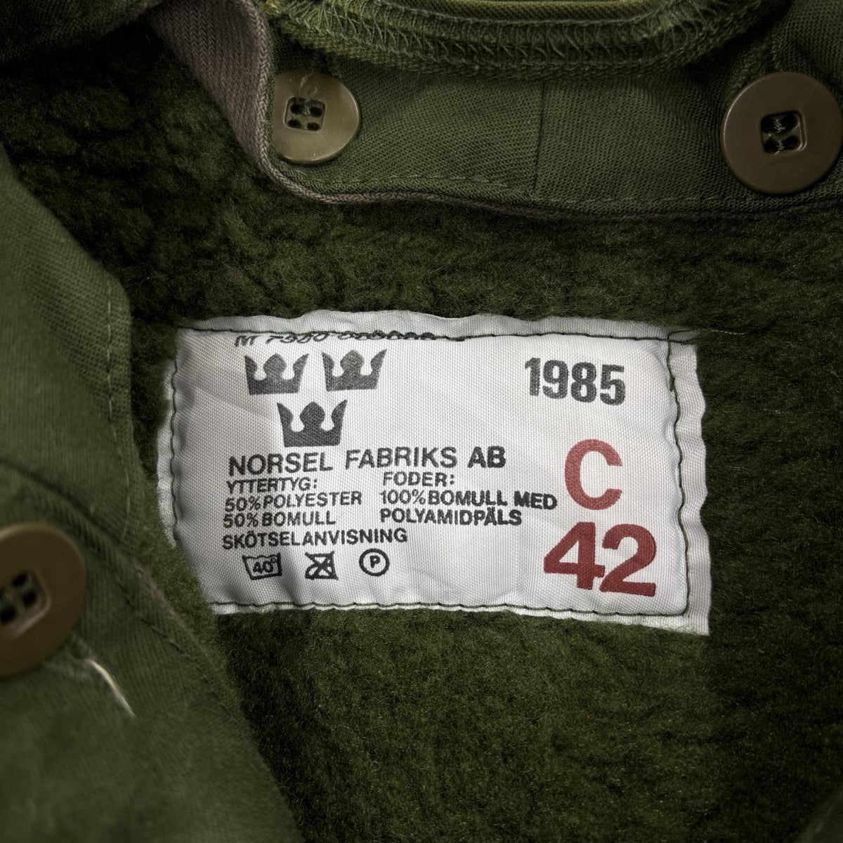 ジャケット 85年 スウェーデン軍 M-59 フィールドコート カーキ (42) 42 カーキ