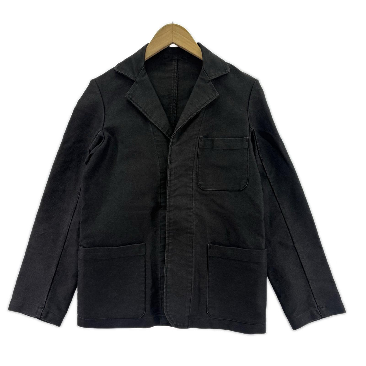 テーラードジャケット FRENCH WORK Black Moleskin Jacket 38 ブラック
