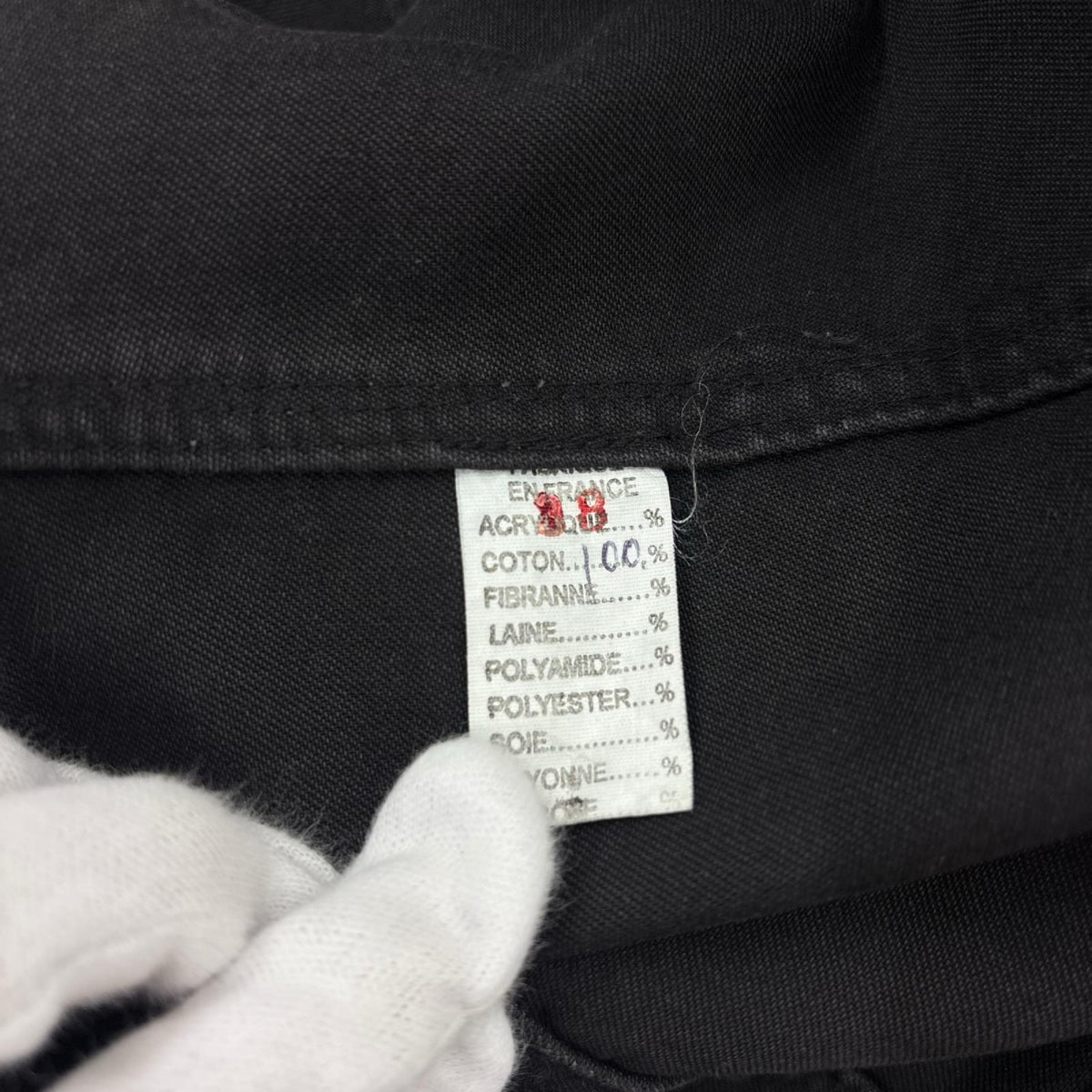 テーラードジャケット FRENCH WORK Black Moleskin Jacket 38 ブラック