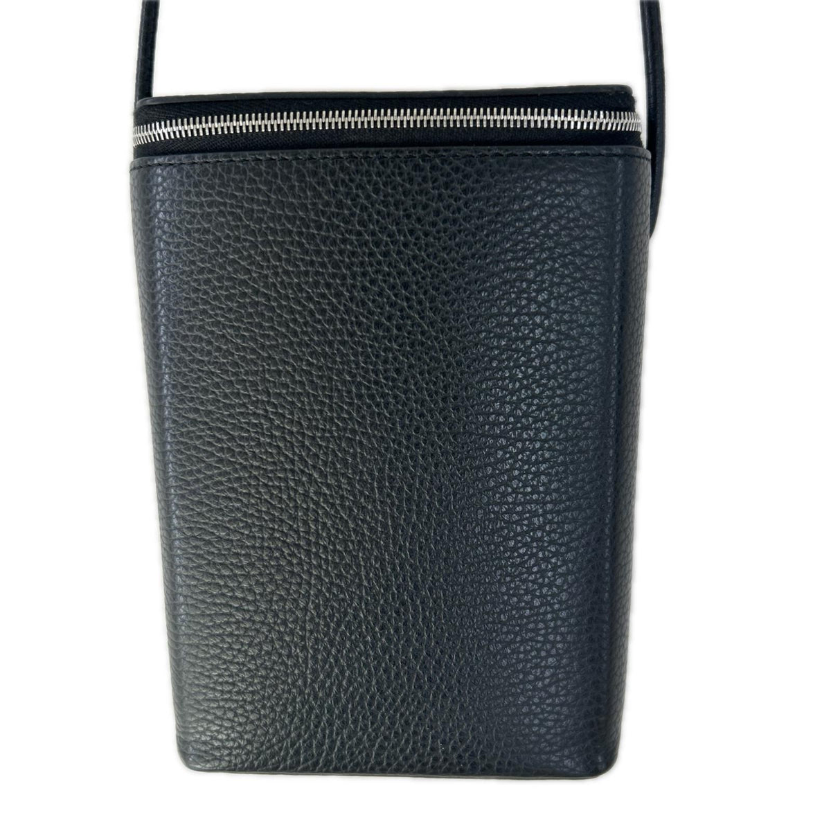 ショルダーバッグ PEBBLE GRAIN LEATHER BOX SHOU LDER ブラック