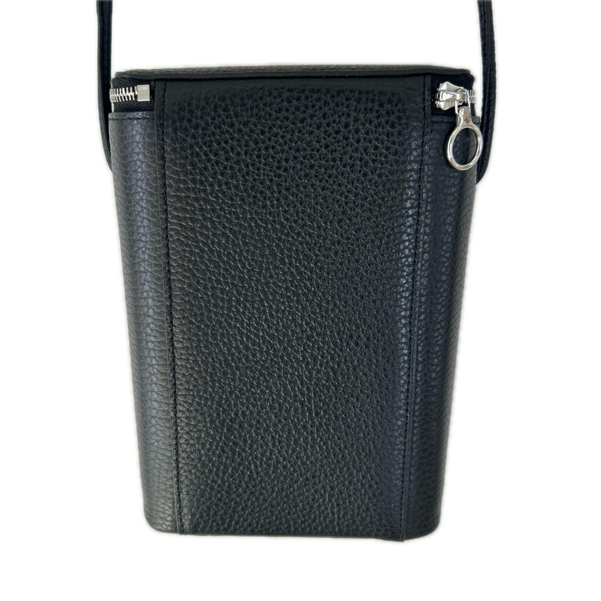 ショルダーバッグ PEBBLE GRAIN LEATHER BOX SHOU LDER ブラック