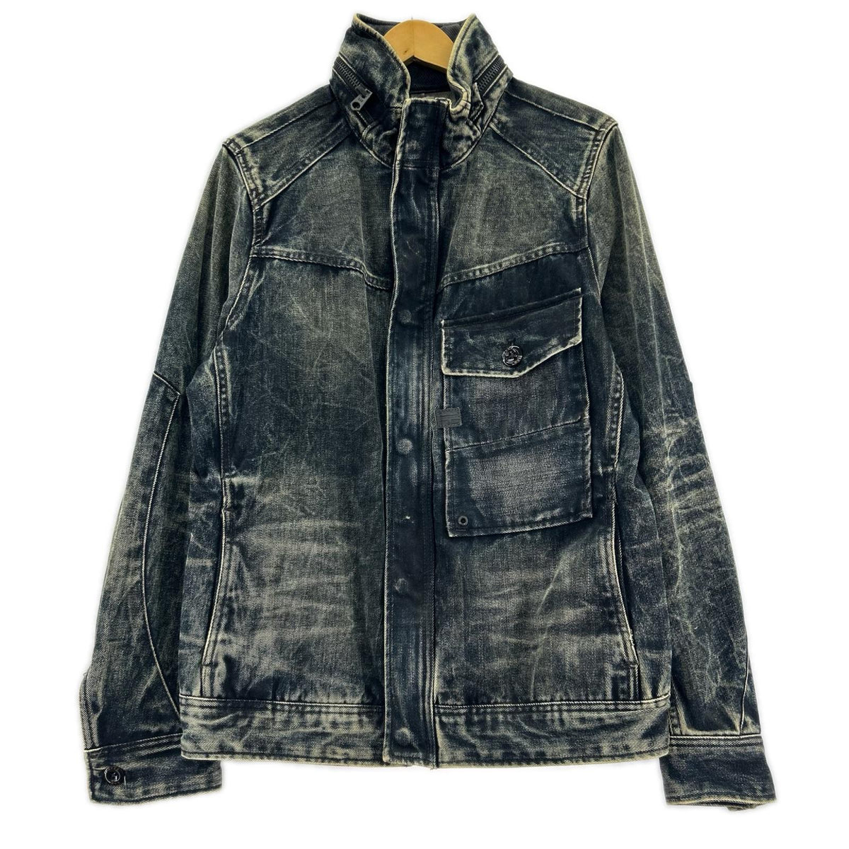 デニムジャケット ジップアップ デニムジャケット L L ブルー