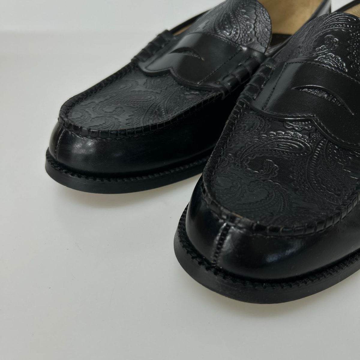 シューズ The Kenford FINE SHOES ローファー ペイズリー 黒 26.0cm 26cm (US8 UK7 1/2 EU42) ブラック
