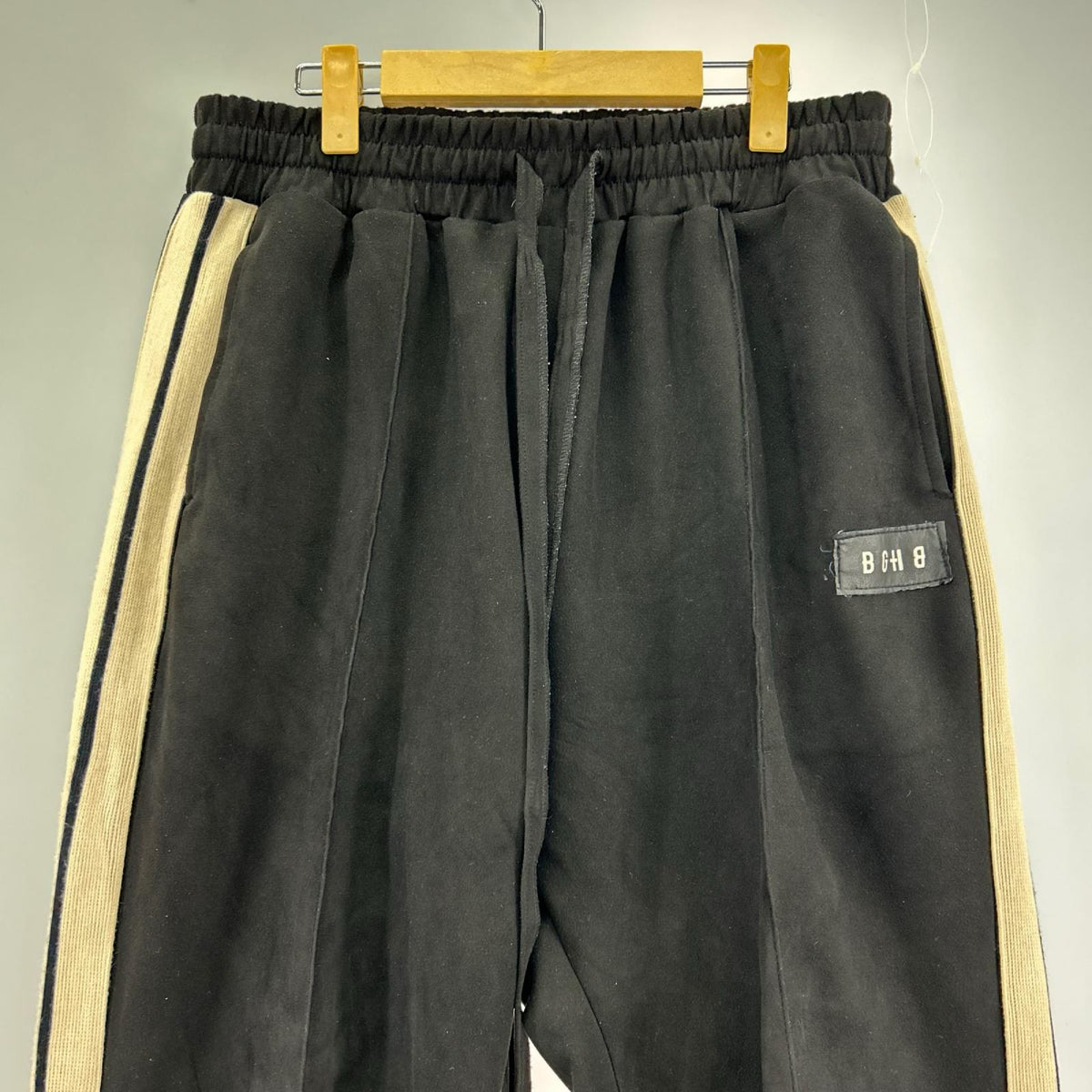 パンツ スウェード ライン パンツ 黒 L L ブラック