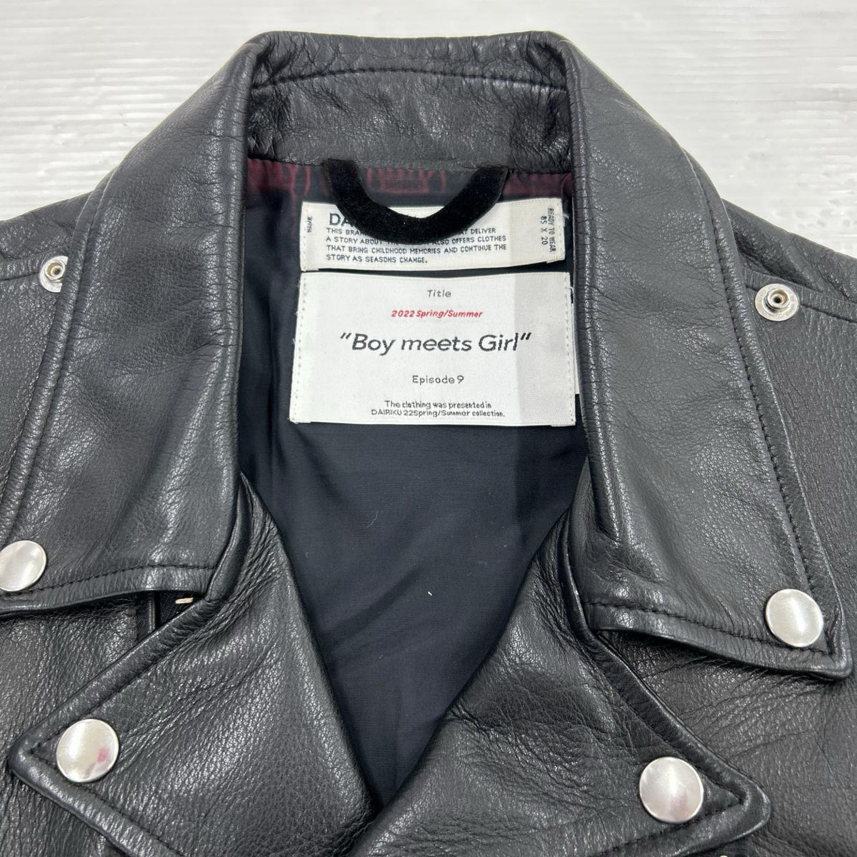 その他アウター DAIRIKU 22SS Hand Painted Double Leather Vest M ブラック