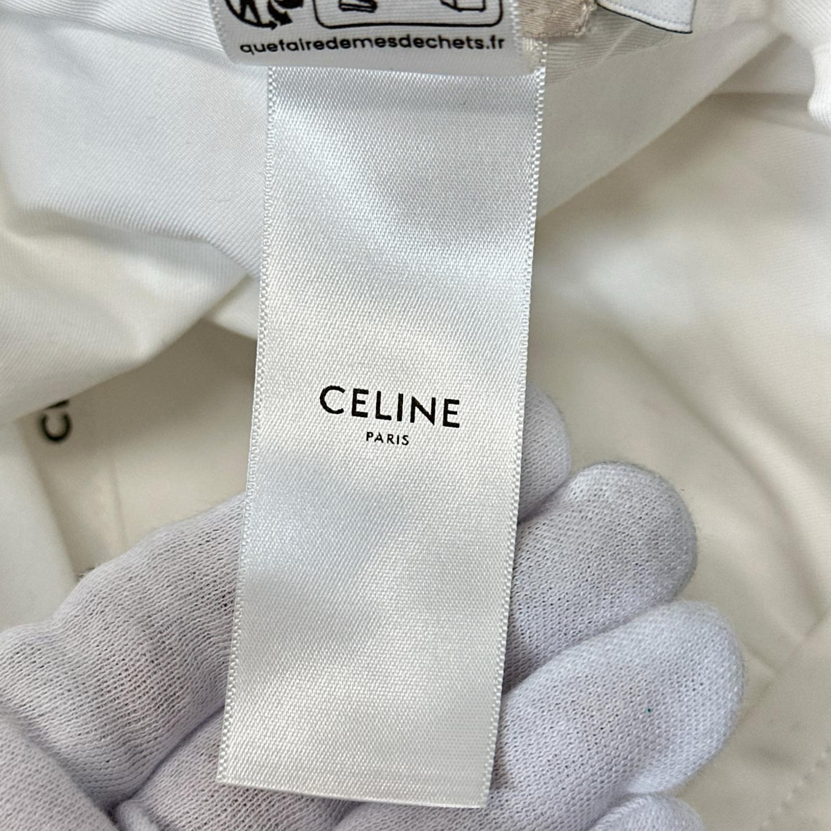 CELINE ホワイト ベースボールキャップ 白