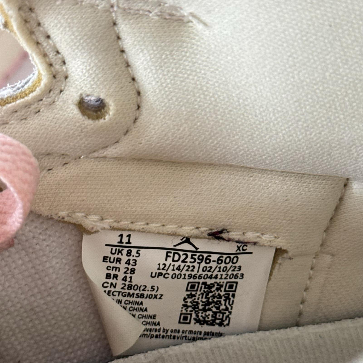スニーカー AIR JORDAN 1 RETRO HIGH OG ウォッシュドピンク 28cm (US10 UK9 1/2 EU46)