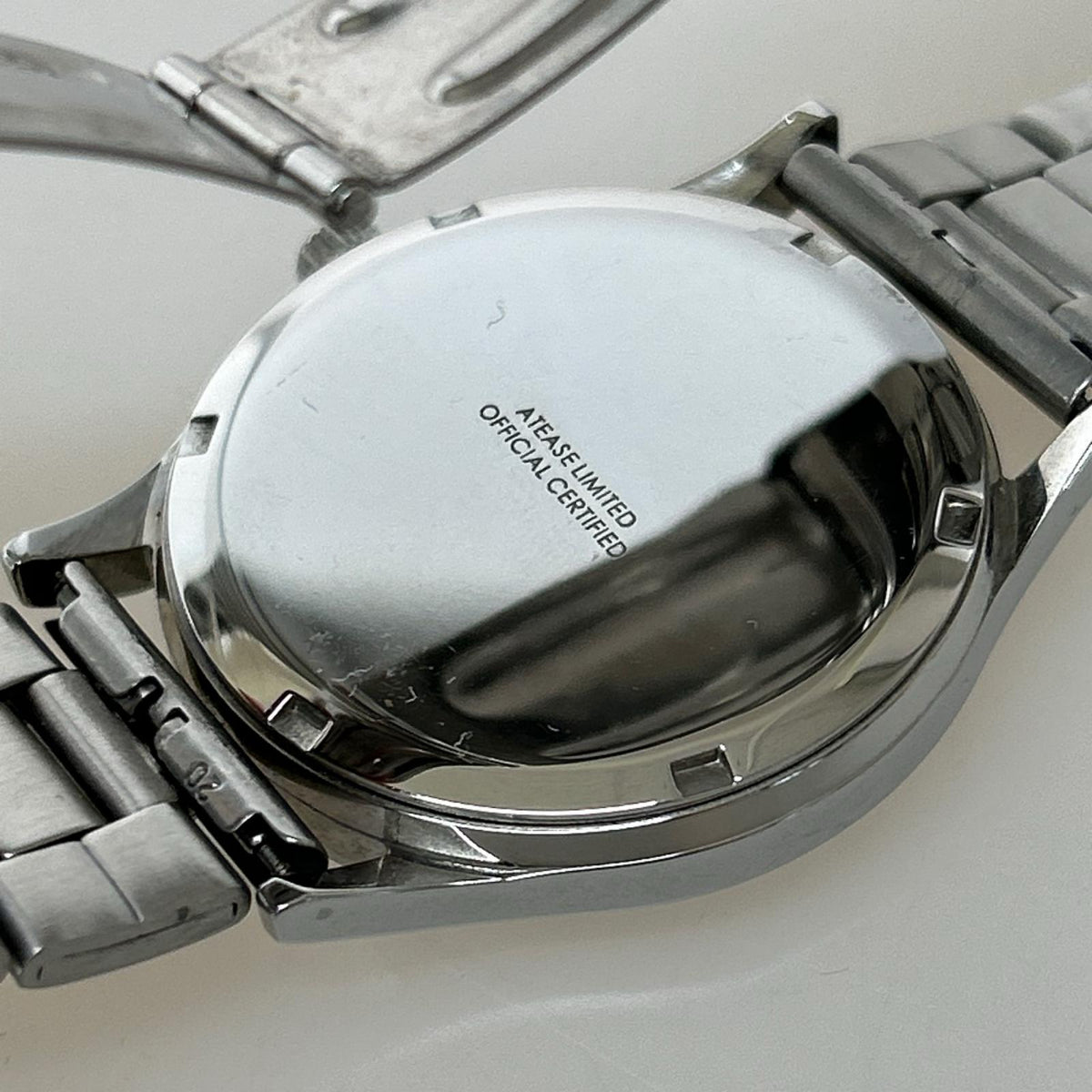 腕時計 ATEASE LIMITED クォーツ 黒シルバーカラー メタルバンド シルバー