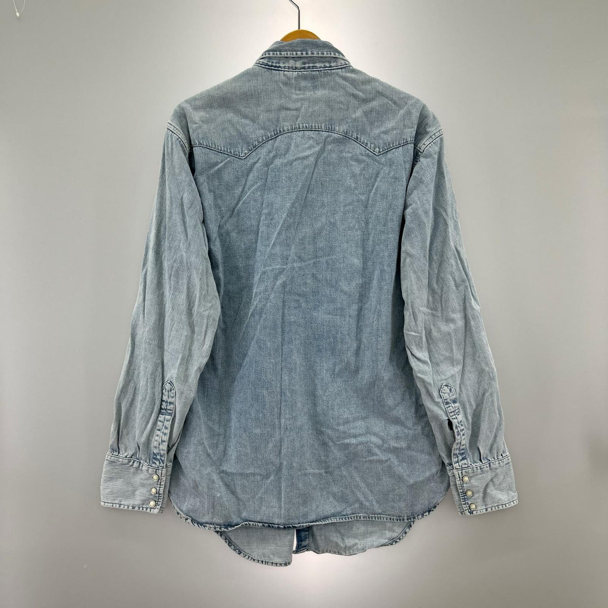 長袖シャツ OLD ウエスタンシャツ デニム ライトブルー (M) M ブルー