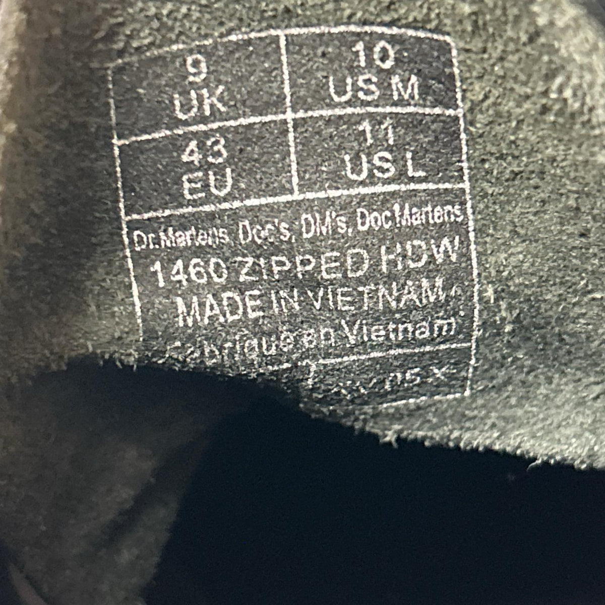 ブーツ 1460 ZIPPED HDW/8ホール/UK9 ブラック