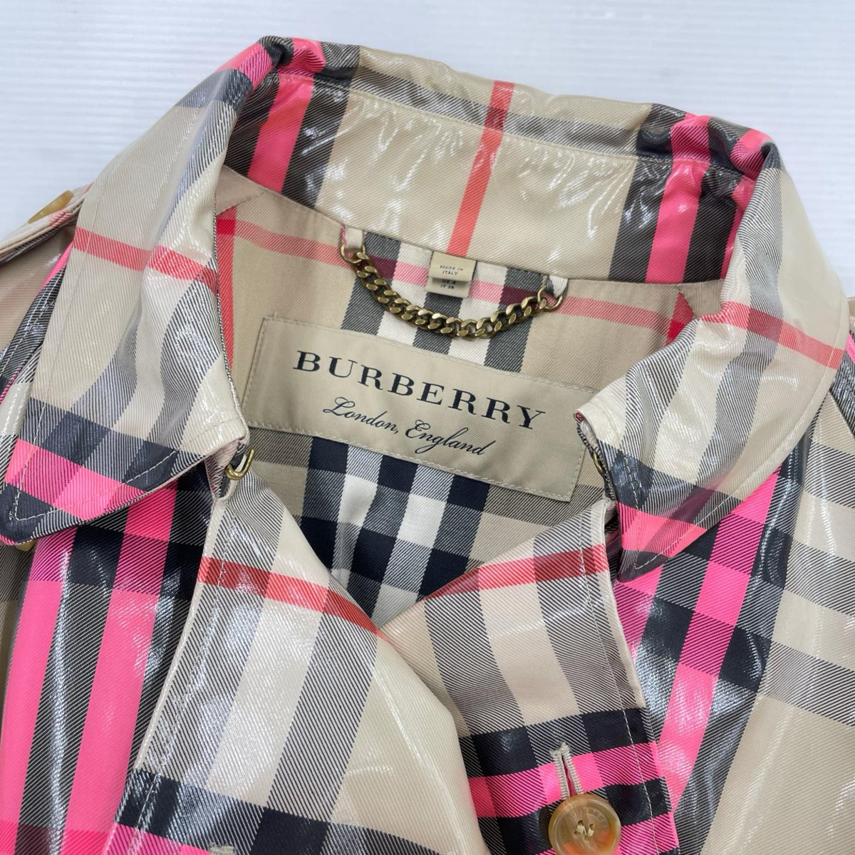 その他アウター BURBERY チェックラバーコート (UK6)