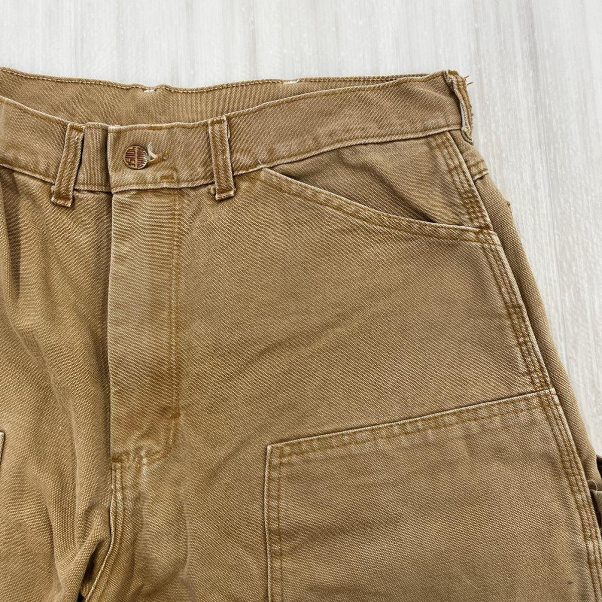 パンツ ROUND HOUSE ダブルニー ワークパンツ LOT2202 茶 (36×32) ブラウン
