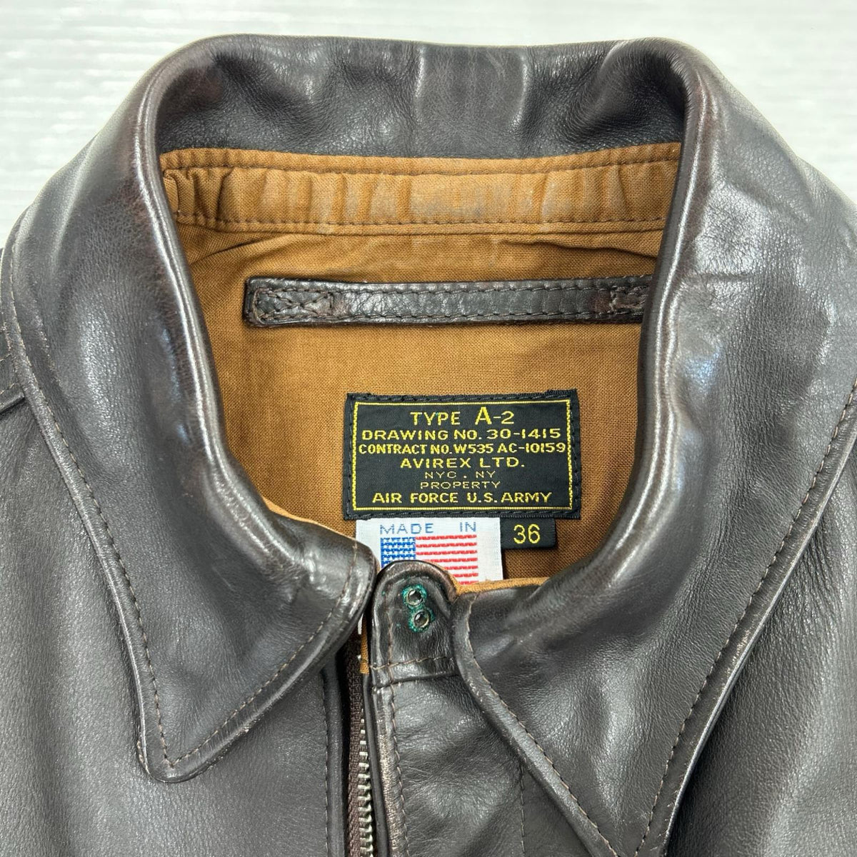 レザージャケット A-2 FLIGHT JACKET (36) 36 ブラウン