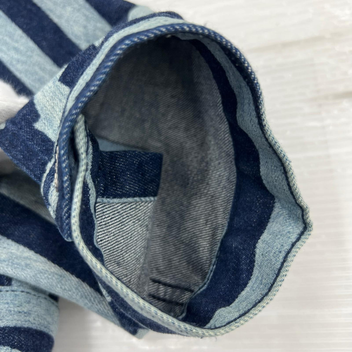 デニムジャケット Dazzle Stripe Trucker Denim Jacket-M M ブルー