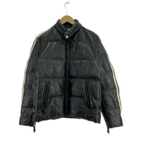 ダウンジャケット Leather Down Jacket 黒 L L ブラック