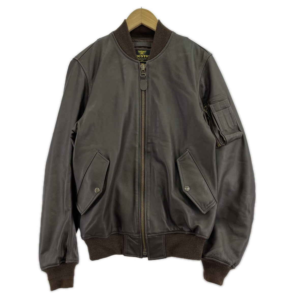 ジャケット SHEEP LEATHER MA-1 茶 L L ブラウン