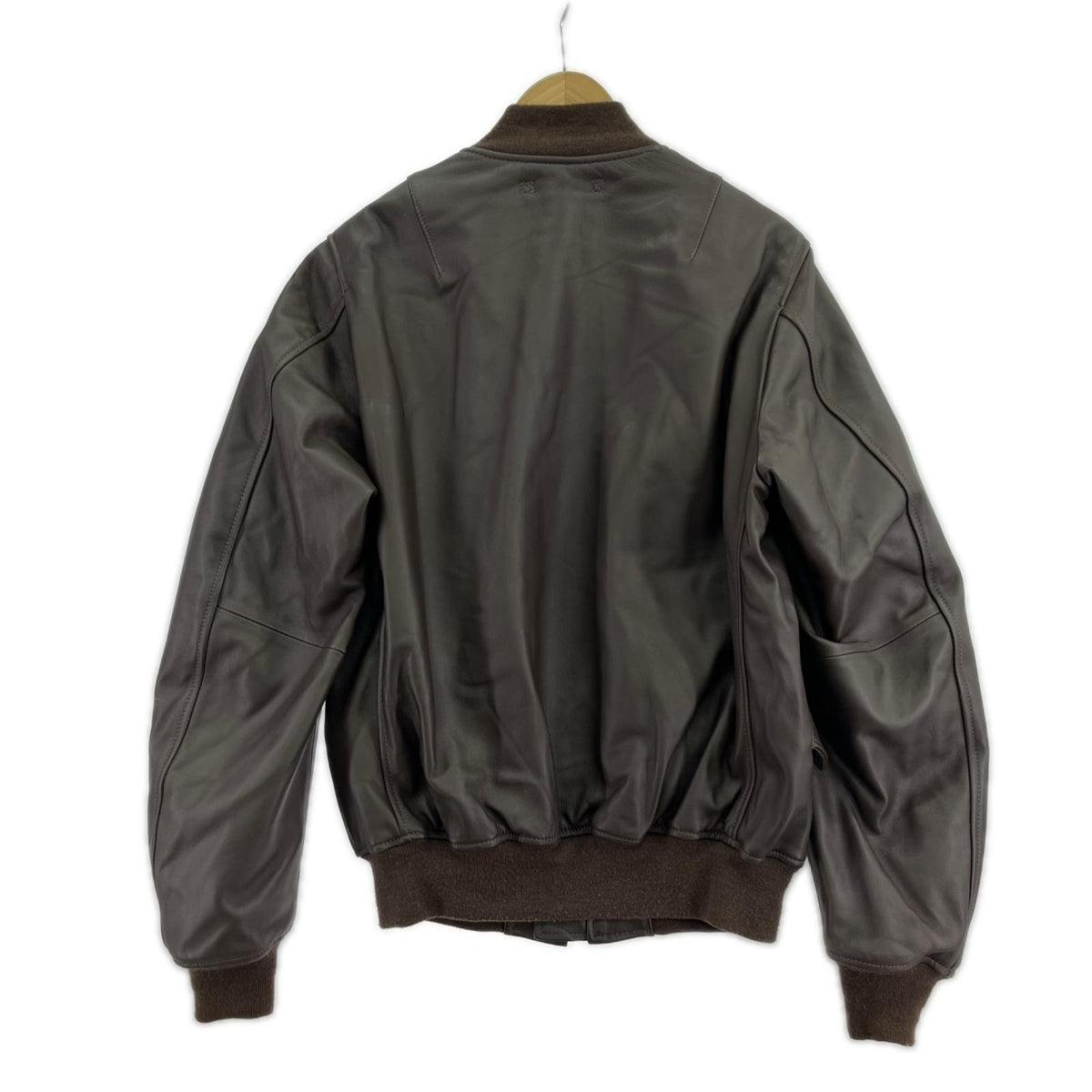 ジャケット SHEEP LEATHER MA-1 茶 L L ブラウン