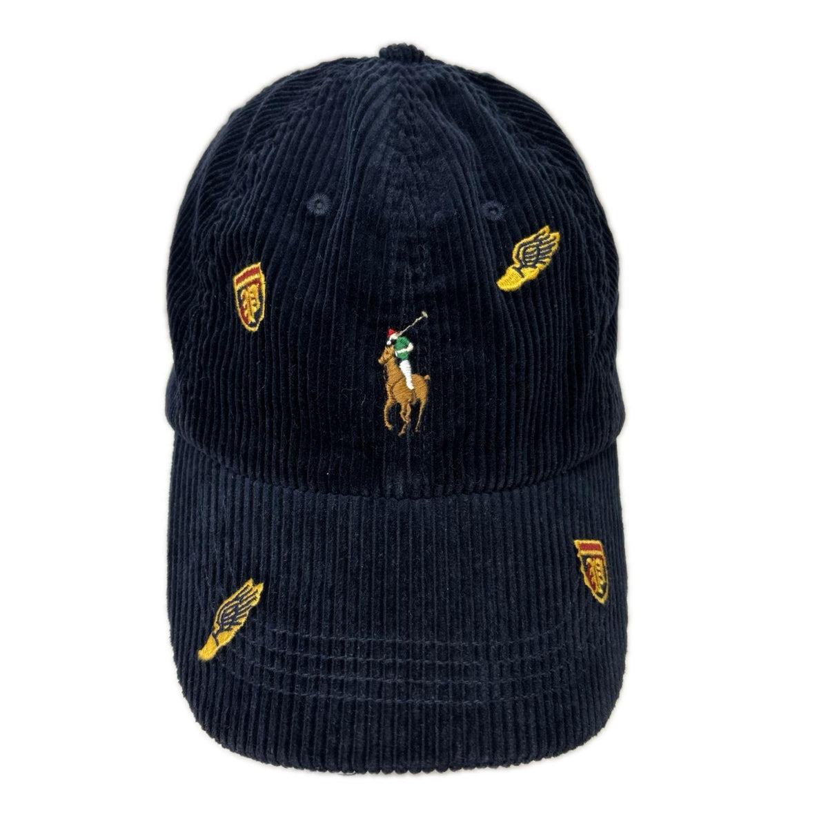 キャップ embroidered corduroy ball cap ネイビー
