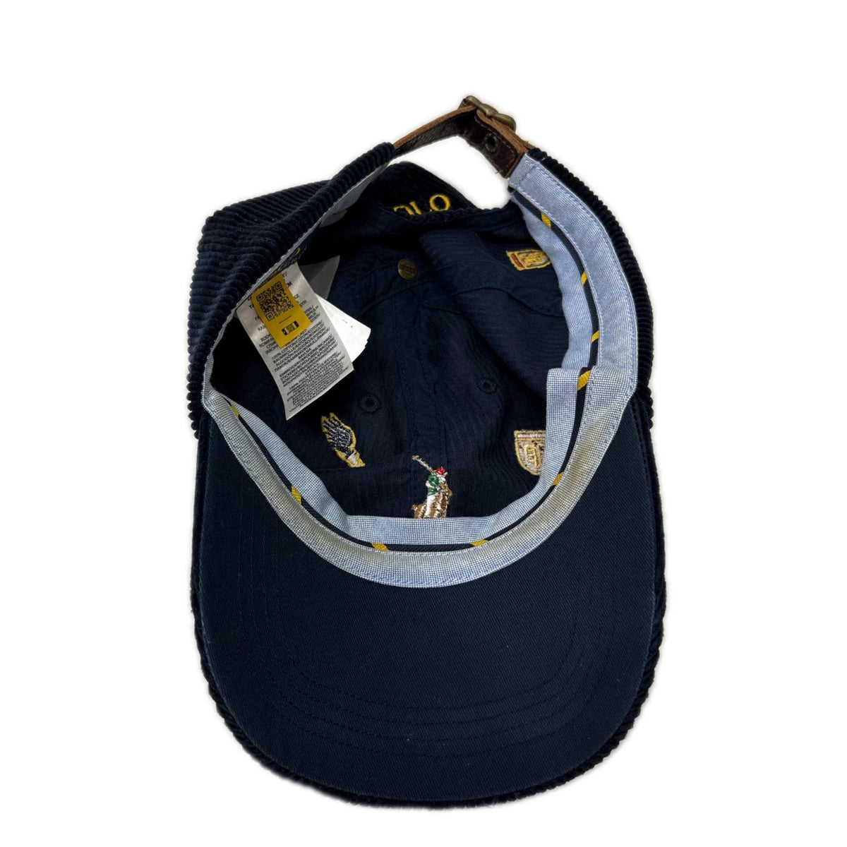 キャップ embroidered corduroy ball cap ネイビー