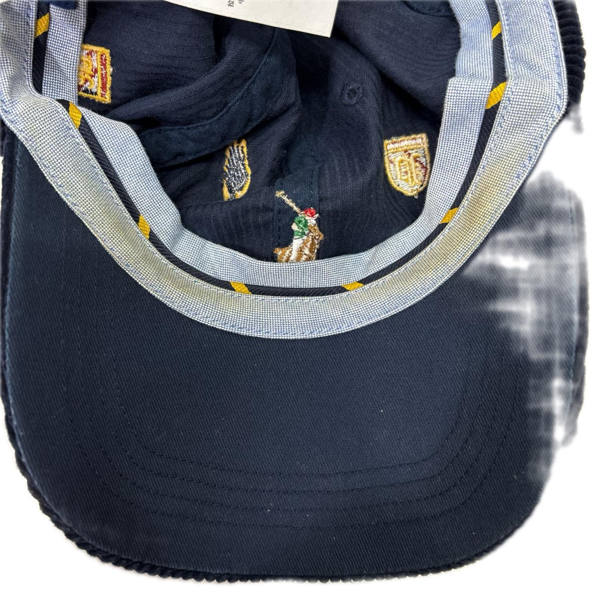 キャップ embroidered corduroy ball cap ネイビー