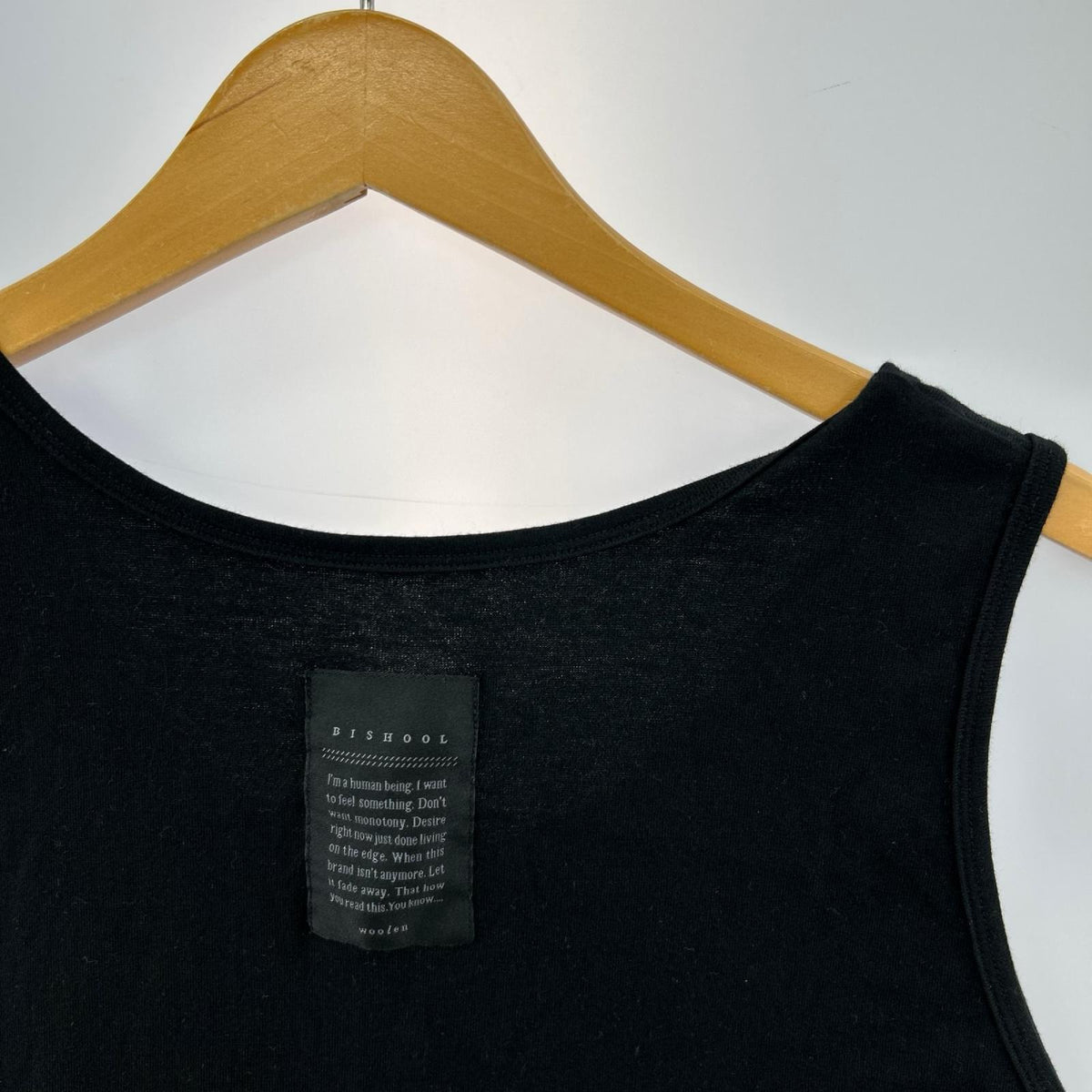 タンクトップ BISHOOL ロング タンクトップ 黒 フリー ブラック