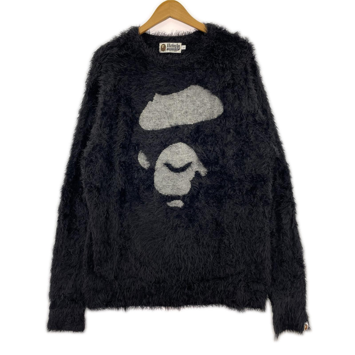 ニット A BATHING APE APE FACE KNIT 001KNI801003M 黒 (L) L ブラック