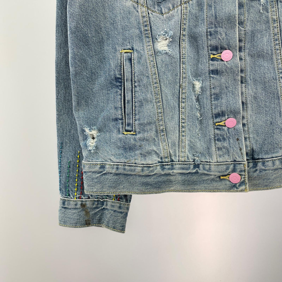 デニムジャケット Levi's 刺繍 デニムトラッカージャケット (S) S ブルー