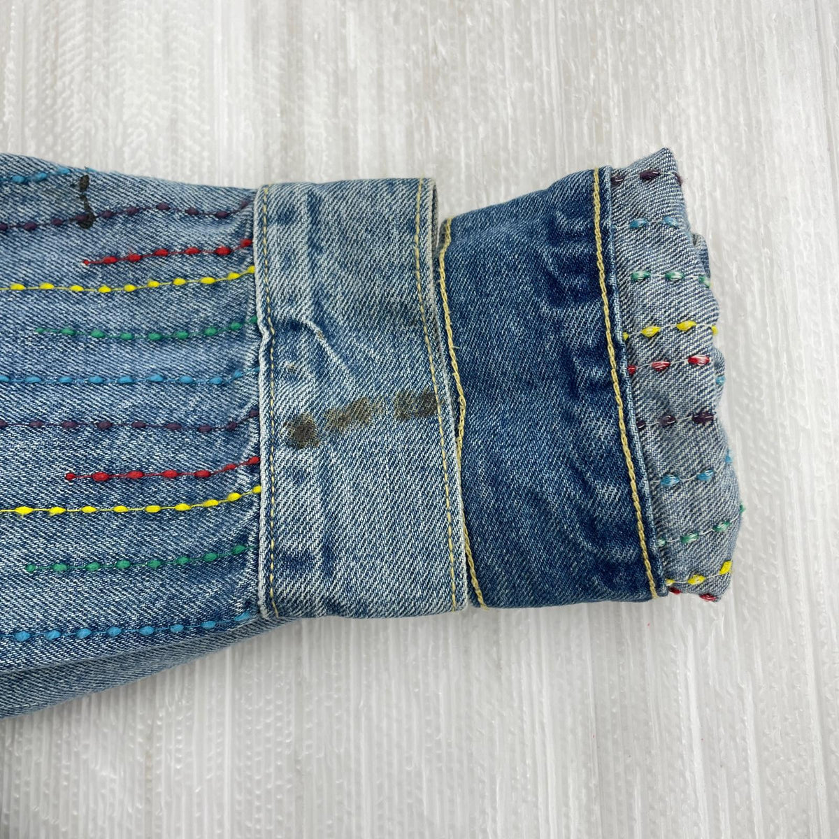 デニムジャケット Levi's 刺繍 デニムトラッカージャケット (S) S ブルー