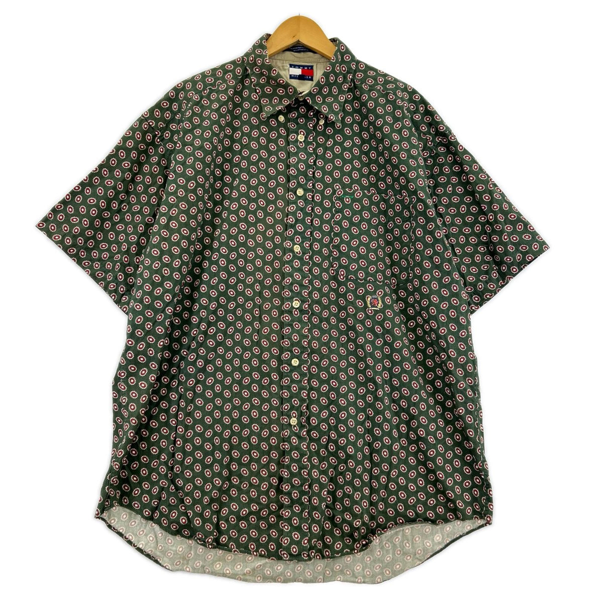 半袖シャツ 90s 総柄SSshirt L GRN L