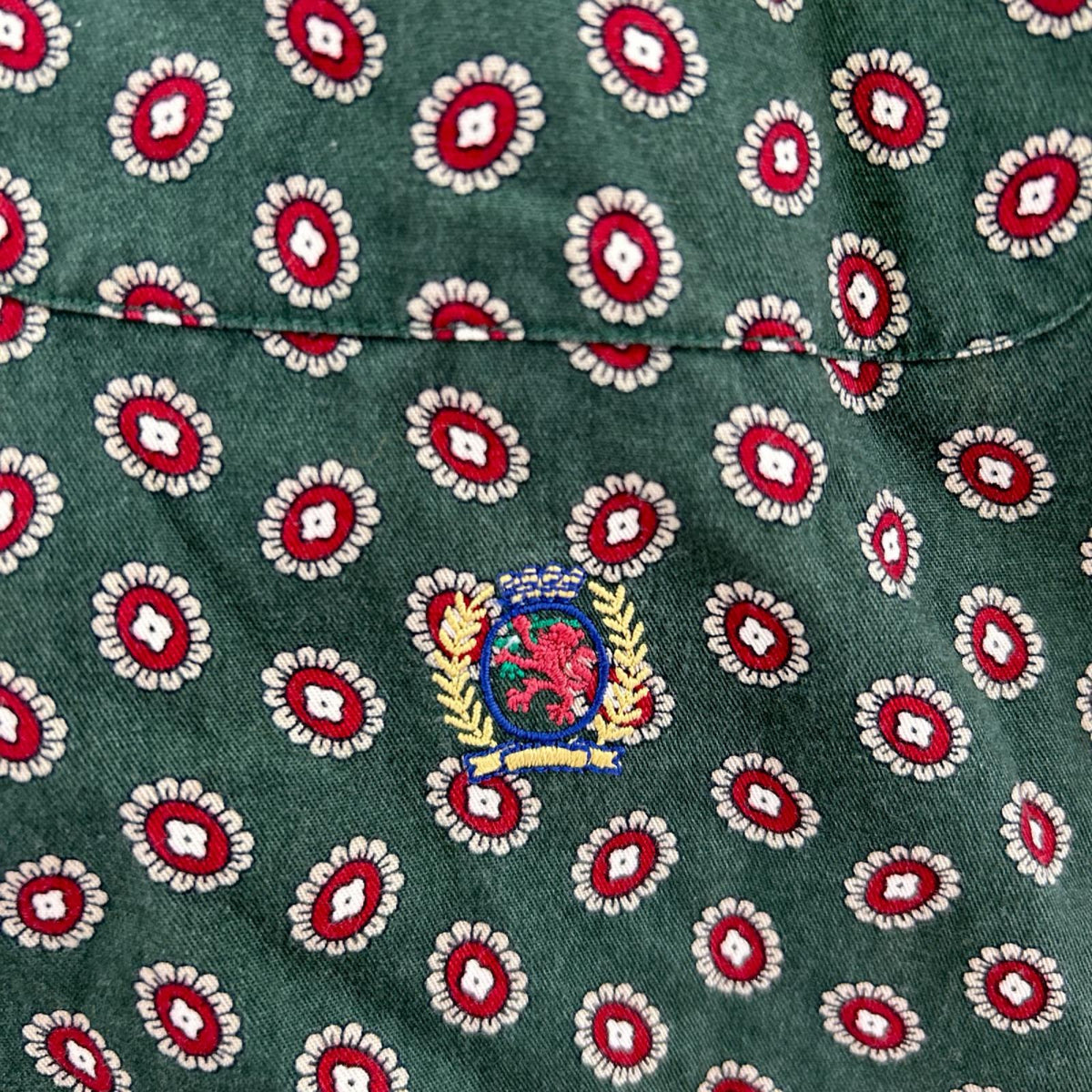 半袖シャツ 90s 総柄SSshirt L GRN L