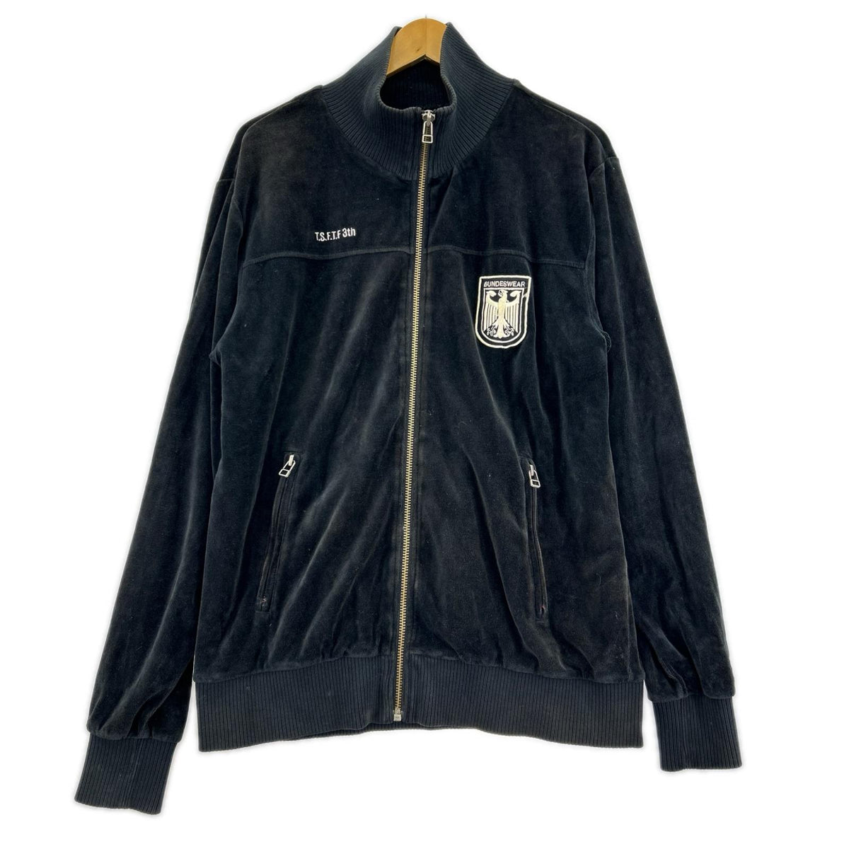ジャケット 90-00s BUNDESWEAR Velvet Track Jacket L ブラック