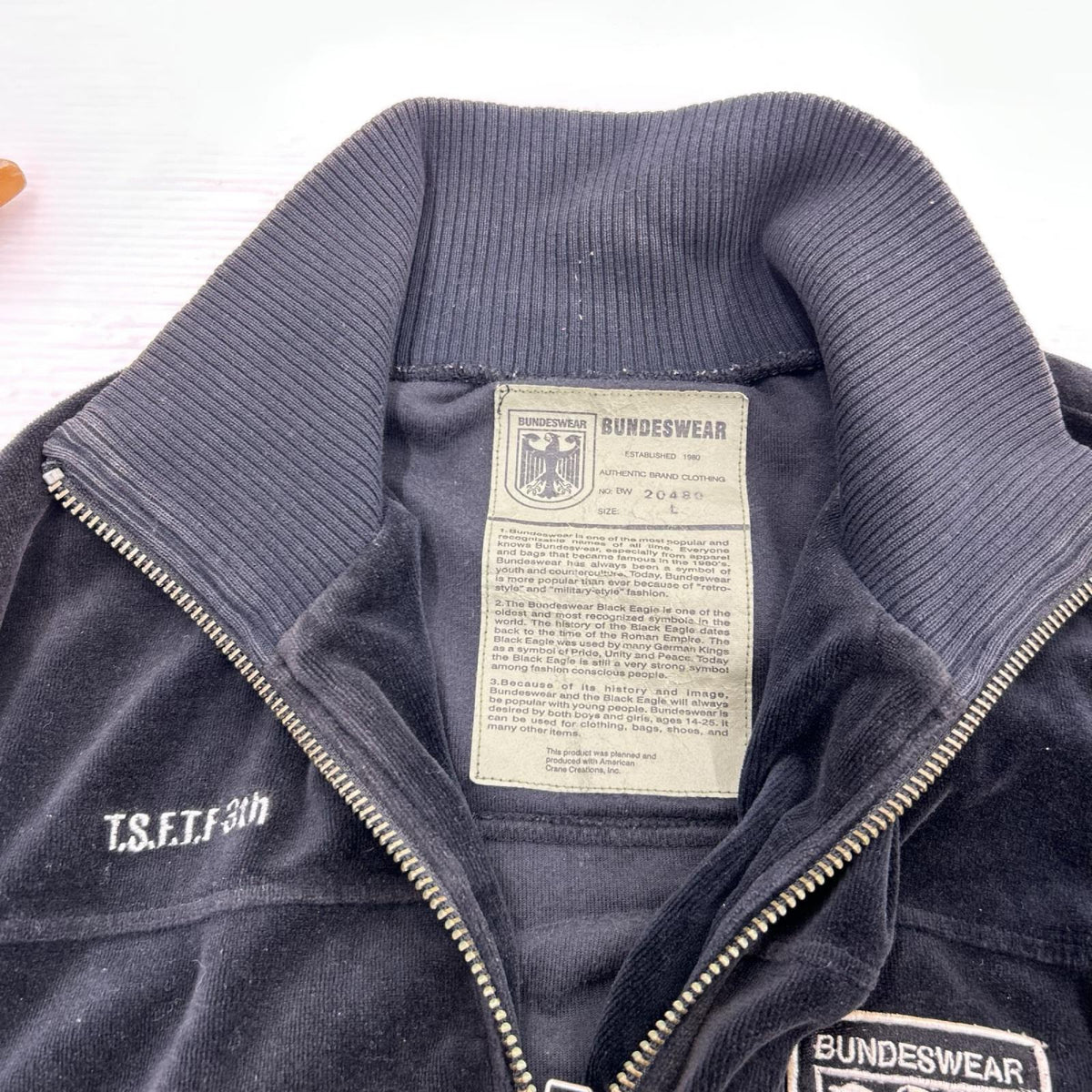ジャケット 90-00s BUNDESWEAR Velvet Track Jacket L ブラック