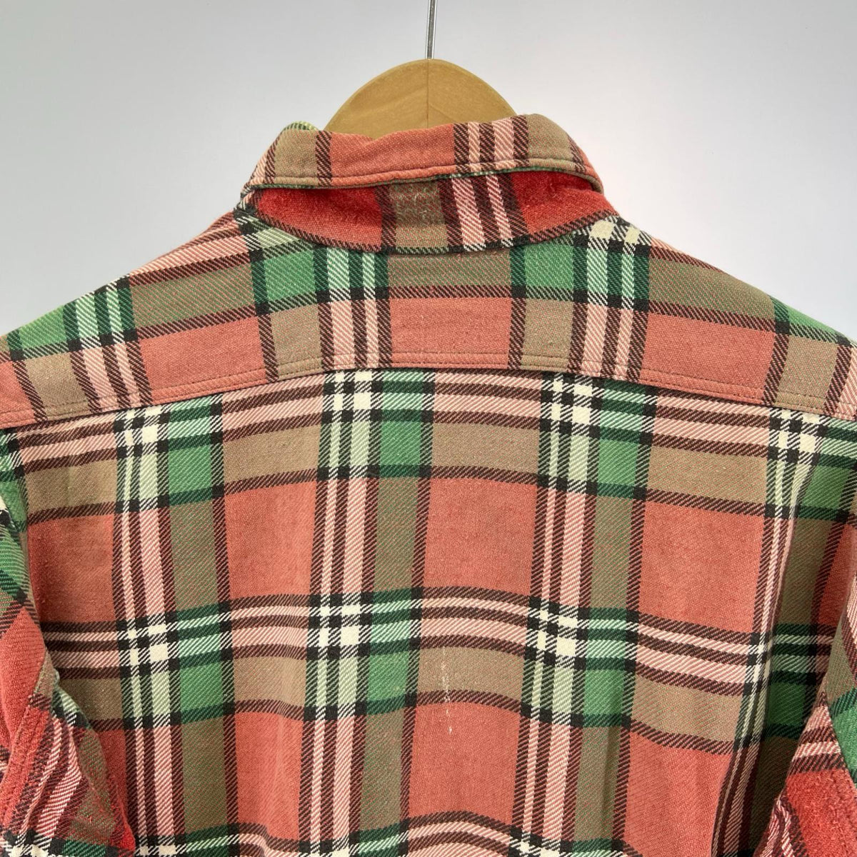 長袖シャツ Pilgrim 40s 50s マチ付きチェックネルシャツ RED (S) S