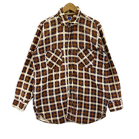 長袖シャツ Pilgrim 50s 60s マチ付きプリントネルシャツ (M) M