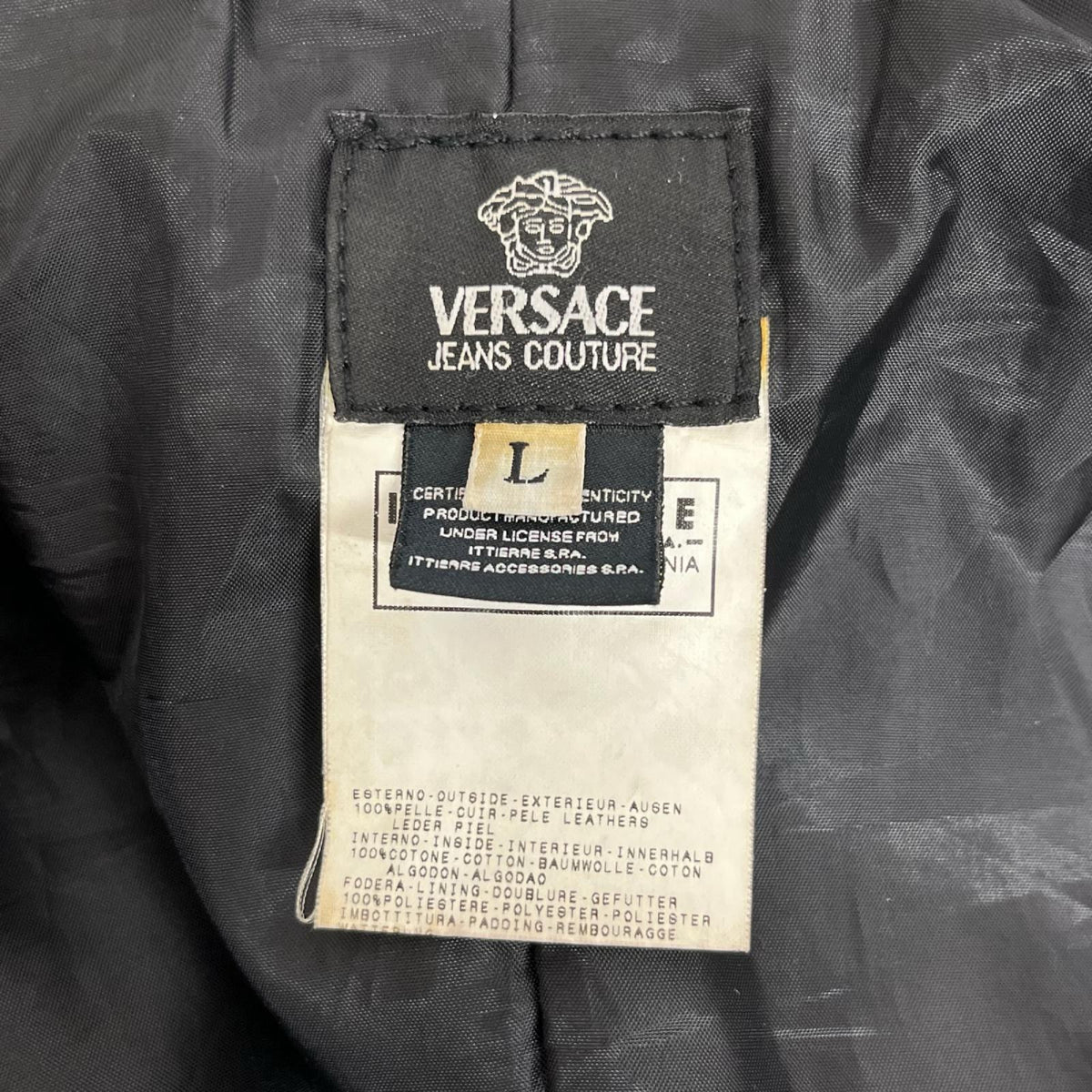 JEANS COUTURE レザー ミリタリージャケット ブラウン L