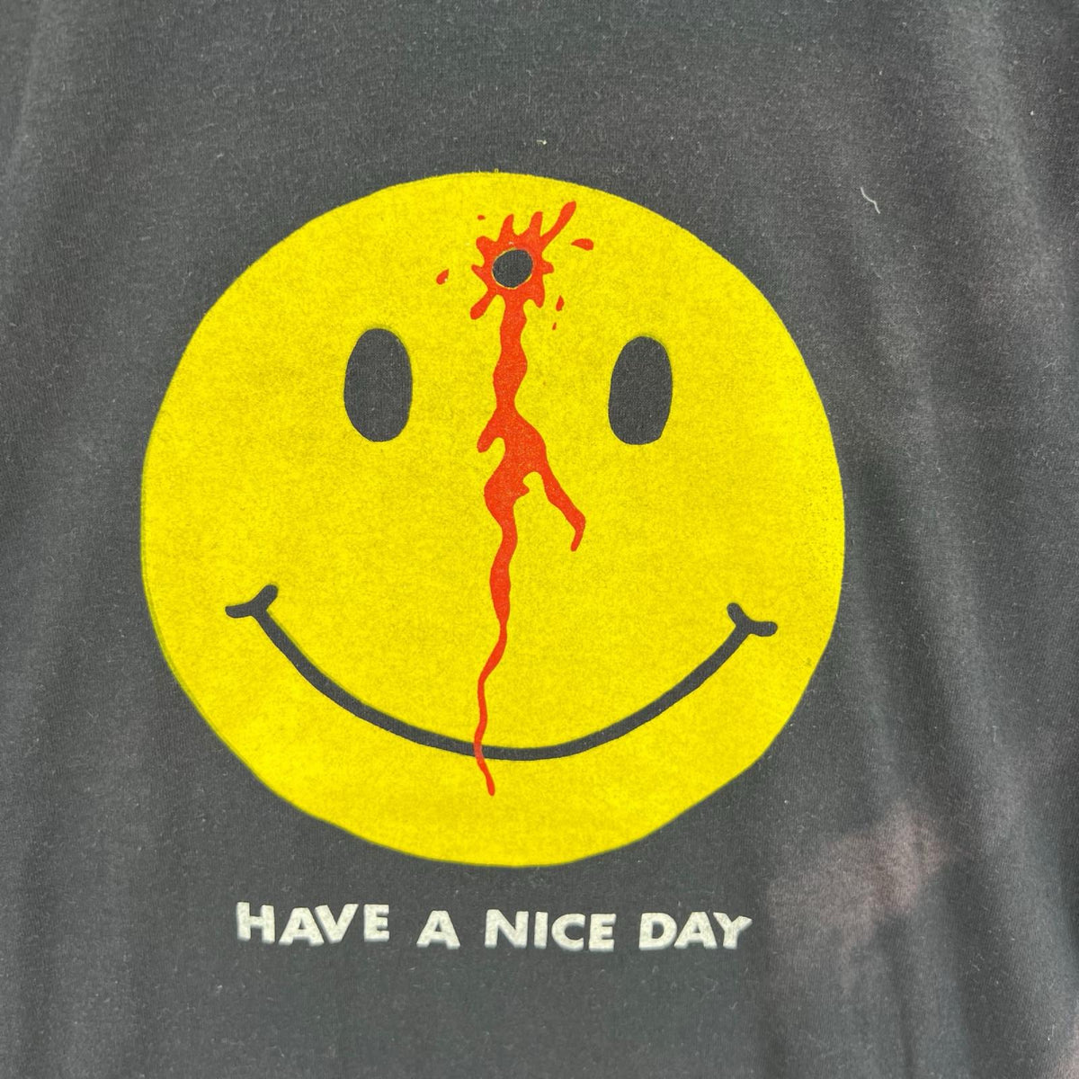 半袖Tシャツ 80-90s hanes smiley face ヘッドショットT BLK L L ブラック