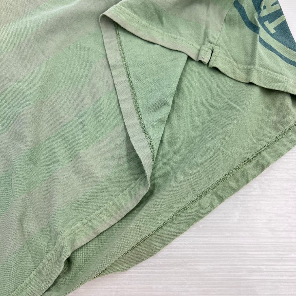 長袖Tシャツ 90s~ アニマルプリント ボーダーカットソー グリーン M M グリーン