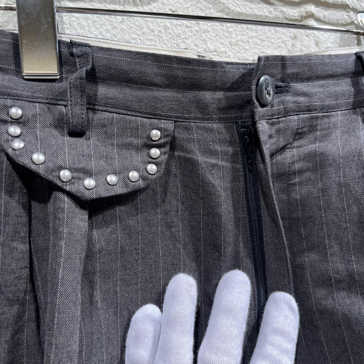 パンツ linen herringbone boogieday gauchopants3