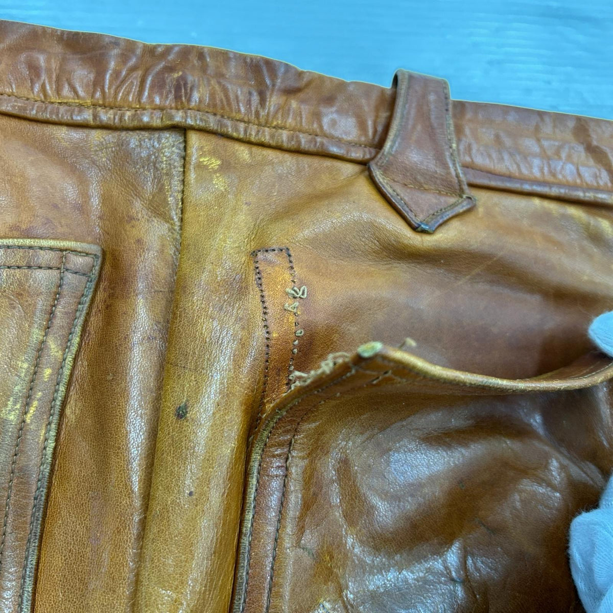 パンツ EASTWEST レザ‐パンツ ブラウン